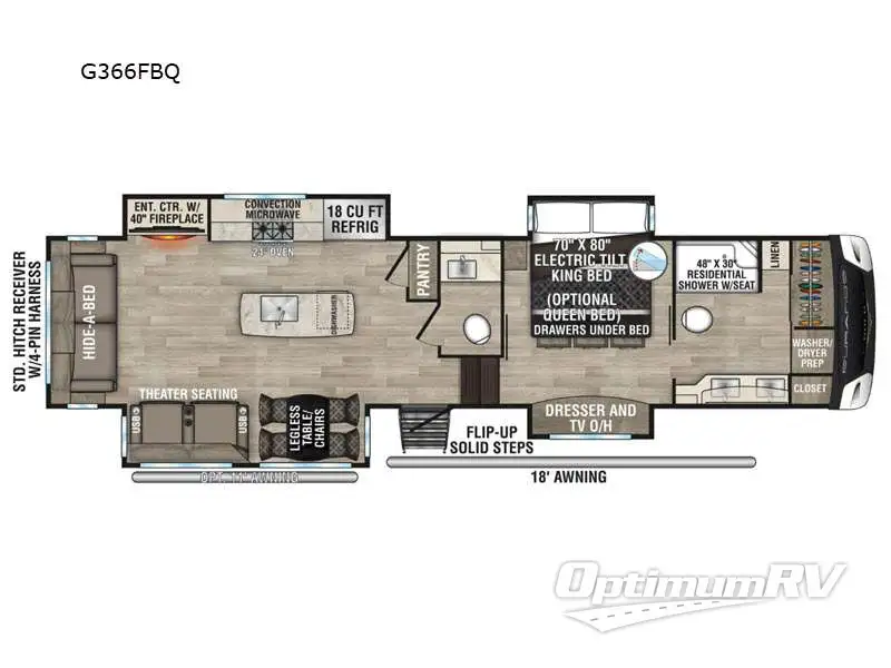 2024 KZ Durango Gold G366FBQ RV Floorplan Photo