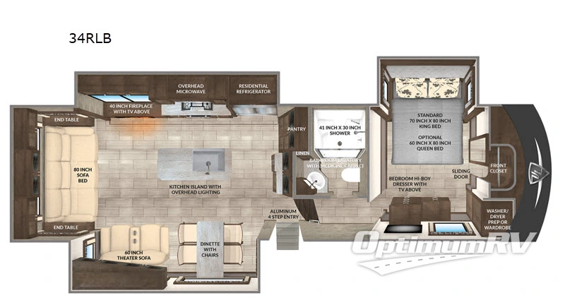 2022 VanLeigh Beacon 34RLB RV Floorplan Photo