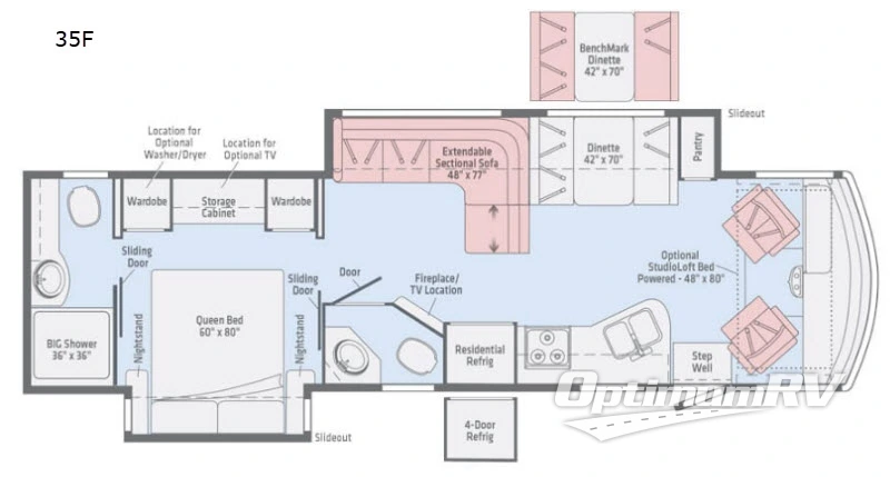 2019 Winnebago Vista LX 35F RV Floorplan Photo