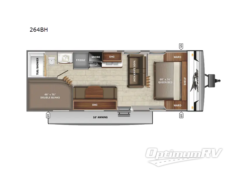 2022 Jayco Jay Flight SLX 264BH Floorplan Photo