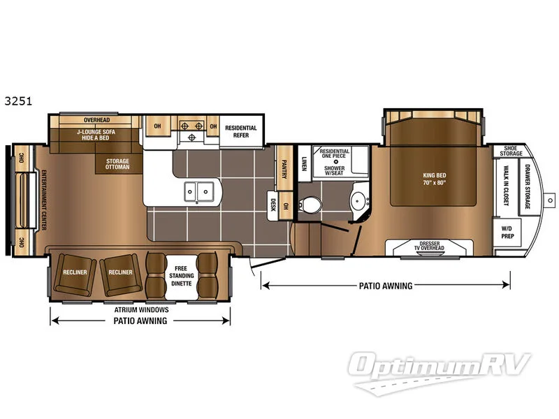 2017 Prime Time Sanibel 3251 RV Floorplan Photo