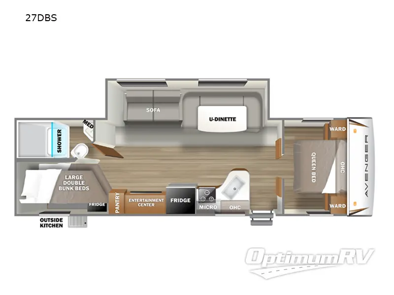 2022 Prime Time Avenger 27DBS RV Floorplan Photo