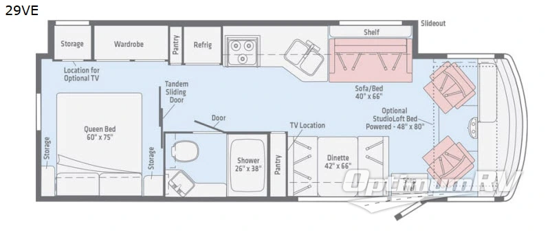 2018 Winnebago Vista 29VE RV Floorplan Photo