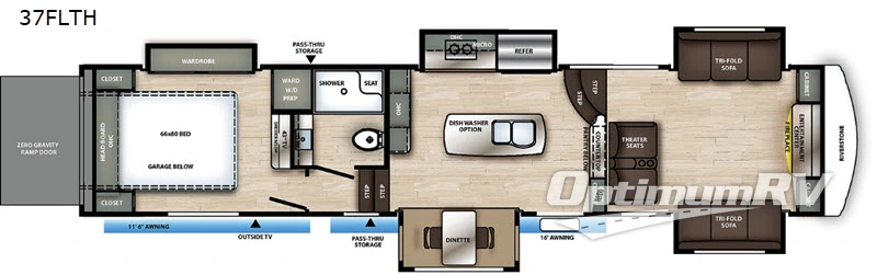 2020 Forest River RiverStone 37FLTH RV Floorplan Photo