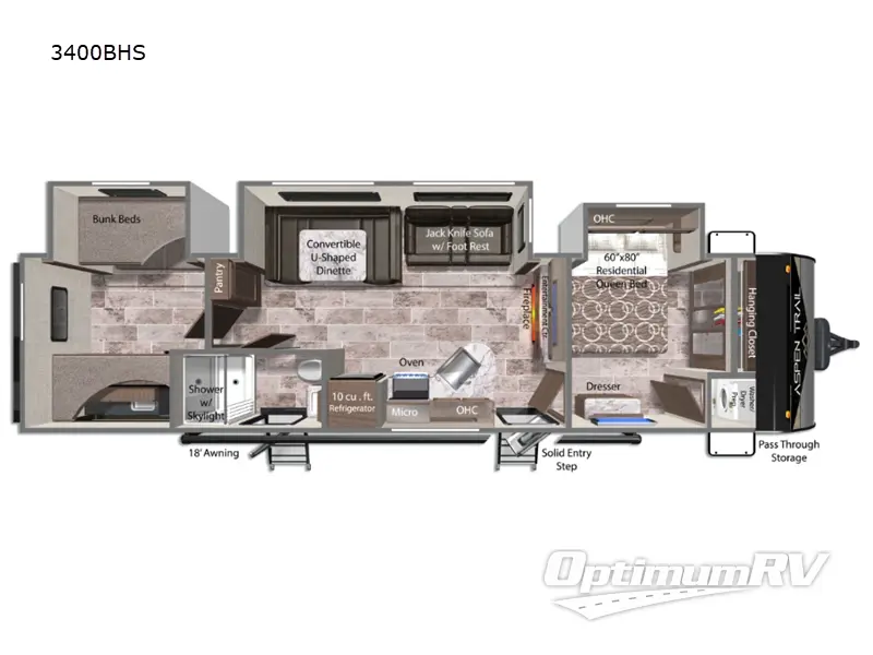 2025 Dutchmen Aspen Trail 3400BHS Floorplan Photo
