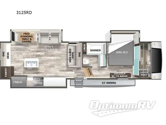 2024 Forest River Cedar Creek Experience 3125RD RV Floorplan Photo