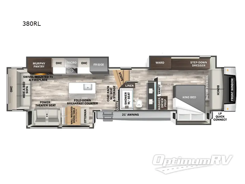 2024 Forest River Cedar Creek 380RL RV Floorplan Photo