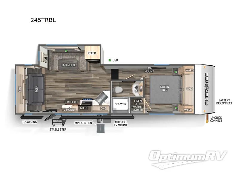 2024 Forest River Cherokee Black Label 245TRBL RV Floorplan Photo