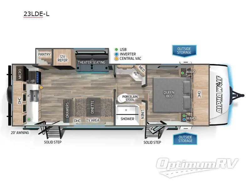 2024 Forest River Cherokee Alpha Wolf 23LDE-L Floorplan Photo