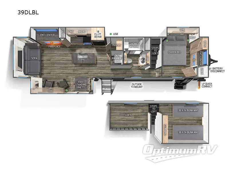 2025 Forest River Cherokee Black Label 39DLBL RV Floorplan Photo