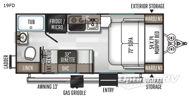 2020 Forest River Rockwood GEO Pro 19FD RV Floorplan Photo