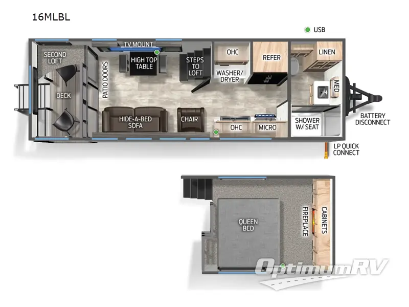 2025 Forest River Cherokee Timberwolf Black Label 16MLBL RV Floorplan Photo