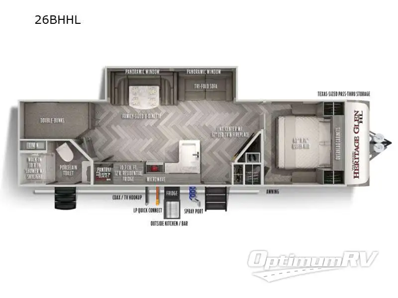 2021 Forest River Wildwood Heritage Glen Hyper-Lyte 26BHHL RV Floorplan Photo