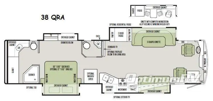 2015 Tiffin Allegro RED 38QRA Floorplan Photo