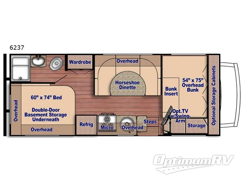 2017 Gulf Stream Conquest Class C 6237 Floorplan Photo