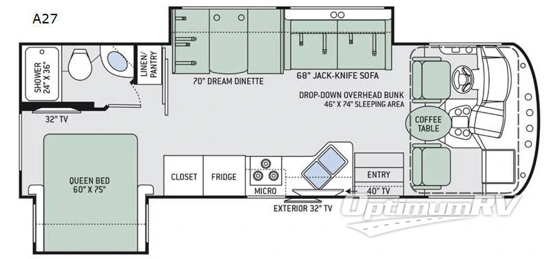 2019 Thor Freedom Traveler A27 RV Floorplan Photo