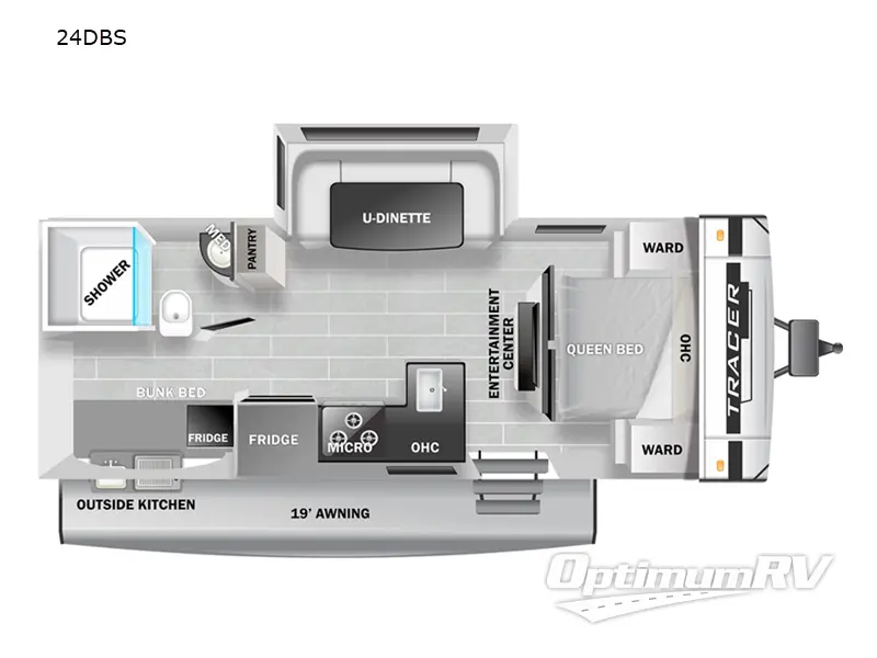 2022 Prime Time Tracer 24DBS Floorplan Photo