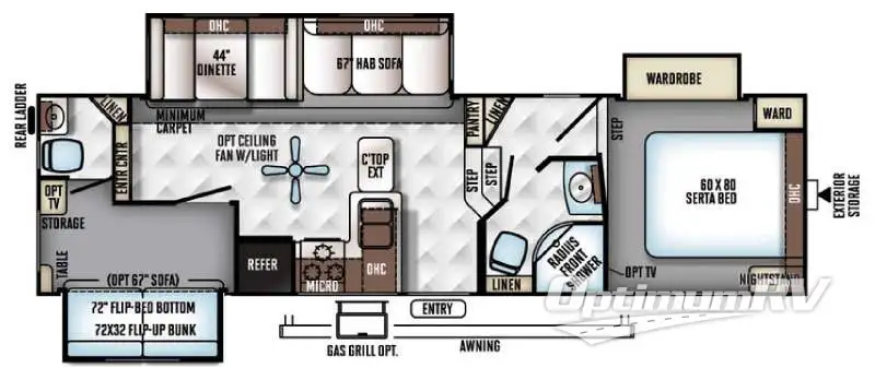 2017 Forest River Rockwood Signature Ultra Lite 8281WS RV Floorplan Photo