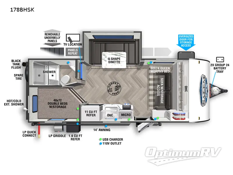 2022 Forest River Salem FSX 178BHSK Floorplan Photo