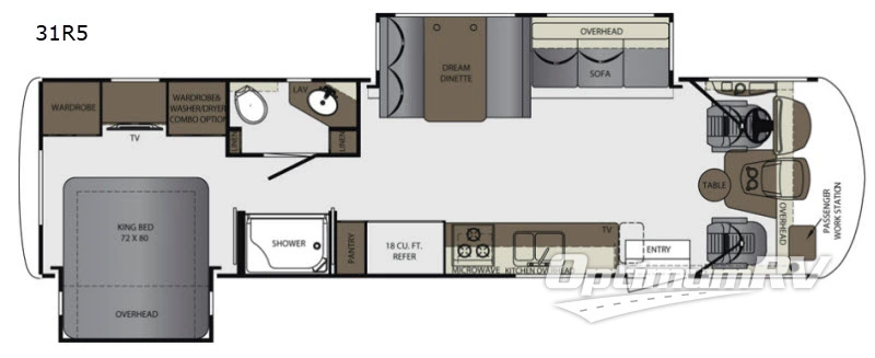 2018 Forest River Georgetown 5 Series 31R5 RV Floorplan Photo