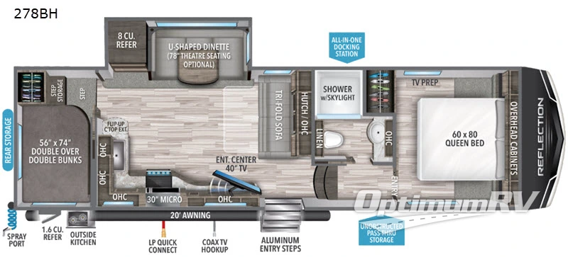 2021 Grand Design Reflection 150 Series 278BH RV Floorplan Photo