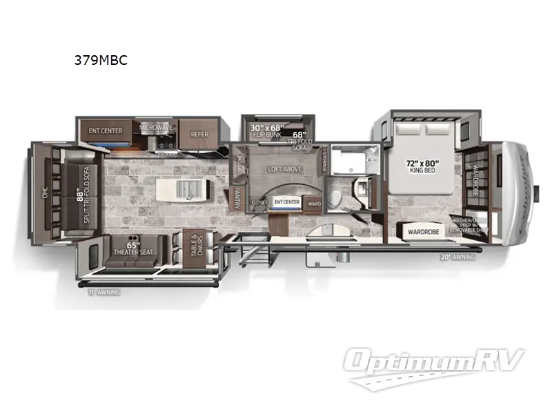 2022 Palomino Columbus C-Series 379MBC RV Floorplan Photo