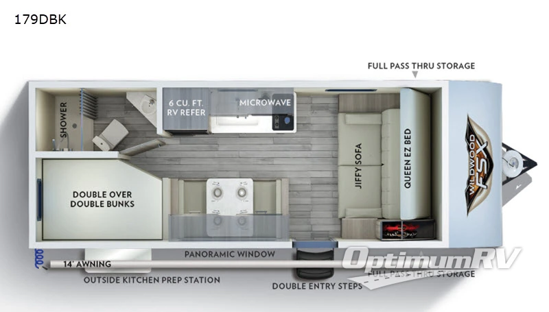 2019 Forest River Wildwood FSX 179DBK RV Floorplan Photo