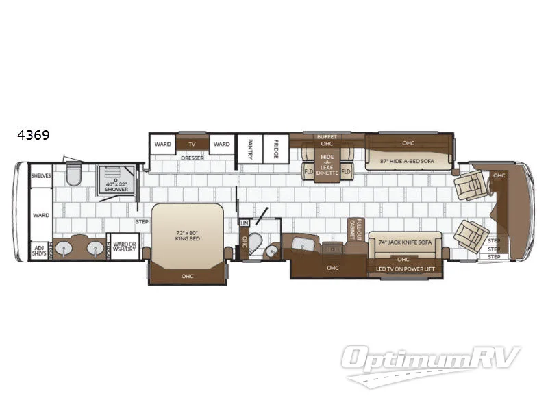 2017 Newmar Dutch Star 4369 RV Floorplan Photo