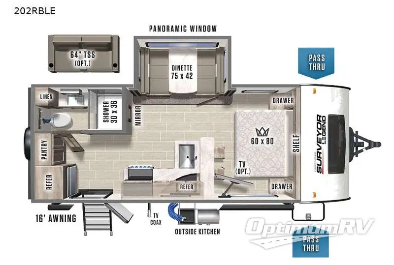 2021 Forest River Surveyor Legend 202RBLE Floorplan Photo