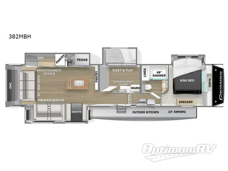 2021 Prime Time Crusader 382MBH RV Floorplan Photo