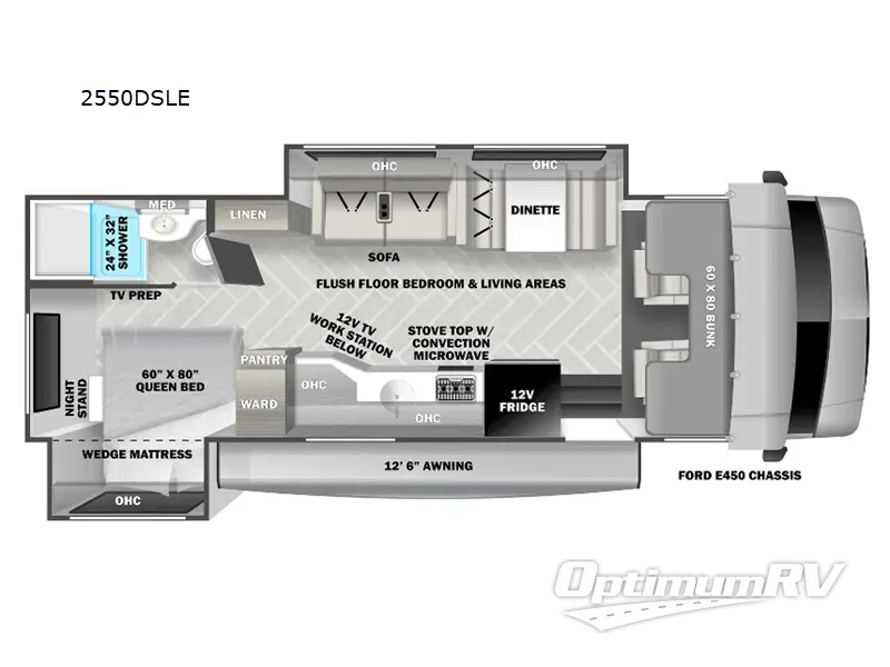 2025 Forest River Sunseeker LE 2550DSLE Ford Floorplan Photo