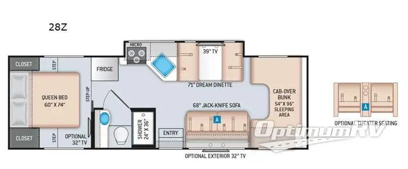 2021 Thor Four Winds 28Z RV Floorplan Photo