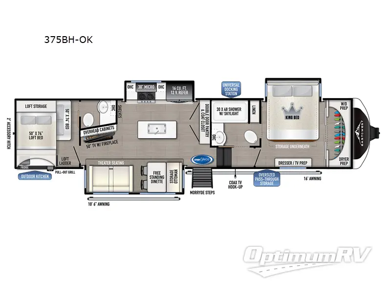 2023 East To West Tandara 375BH-OK RV Floorplan Photo