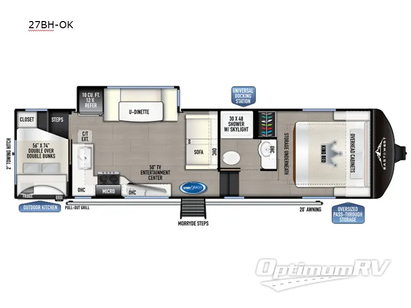 2024 East To West Tandara 27BH-OK RV Floorplan Photo