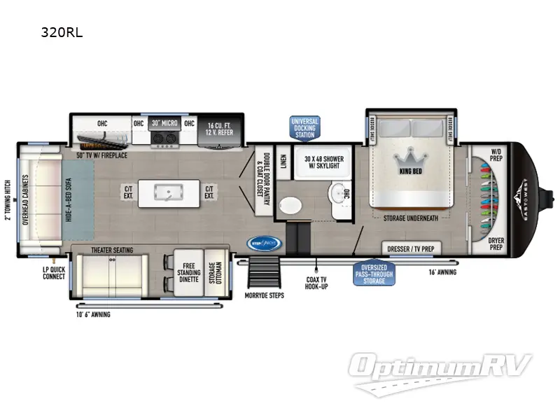 2025 East To West Tandara 320RL RV Floorplan Photo