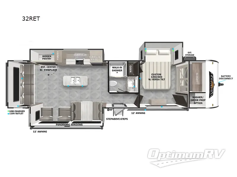 2025 Forest River Wildwood 32RET RV Floorplan Photo