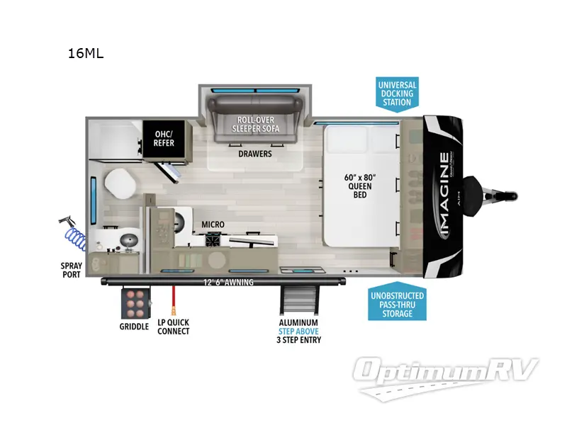 2025 Grand Design Imagine AIM 16ML RV Floorplan Photo