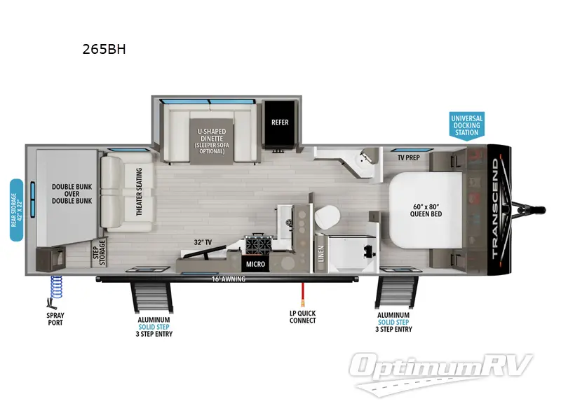 2024 Grand Design Transcend Xplor 265BH RV Floorplan Photo