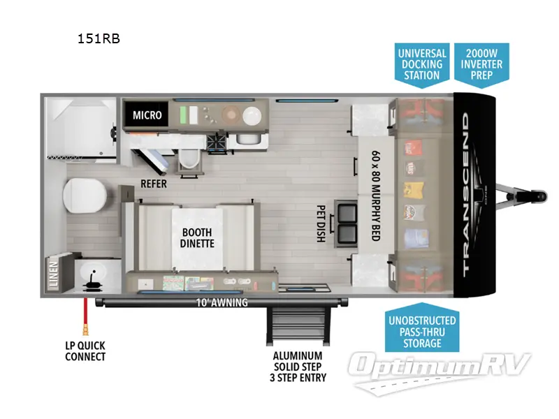 2025 Grand Design Transcend One 151RB RV Floorplan Photo