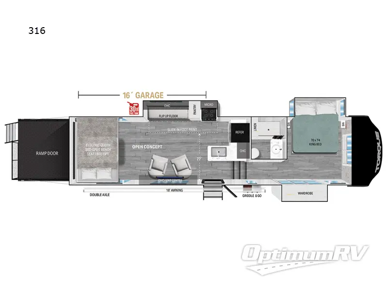 2024 Heartland Torque 316 RV Floorplan Photo