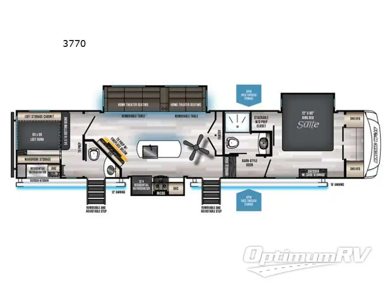 2021 Forest River Cherokee Arctic Wolf Suite 3770 RV Floorplan Photo