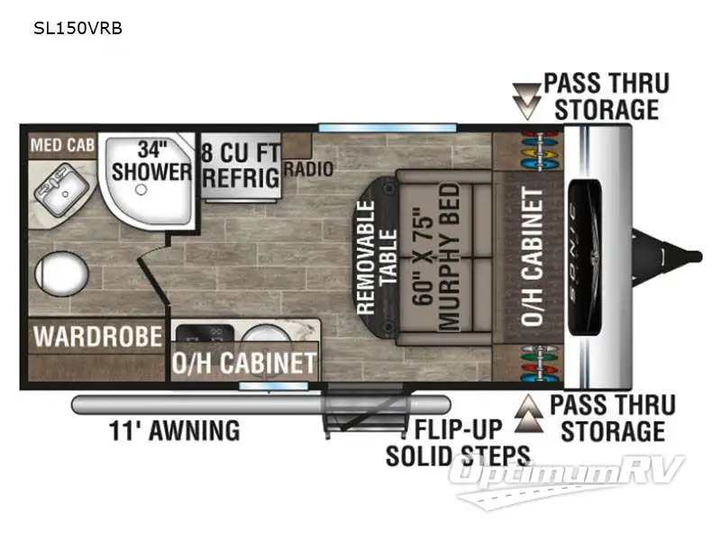 2021 Venture Sonic Lite SL150VRB RV Floorplan Photo