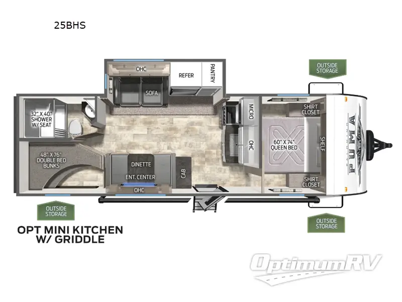 2025 Palomino Puma 25BHS RV Floorplan Photo