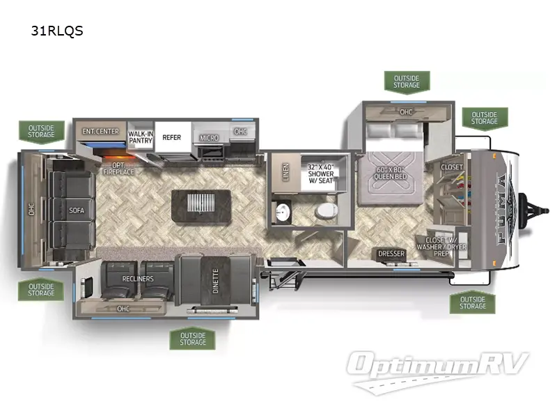 2024 Palomino Puma 31RLQS RV Floorplan Photo