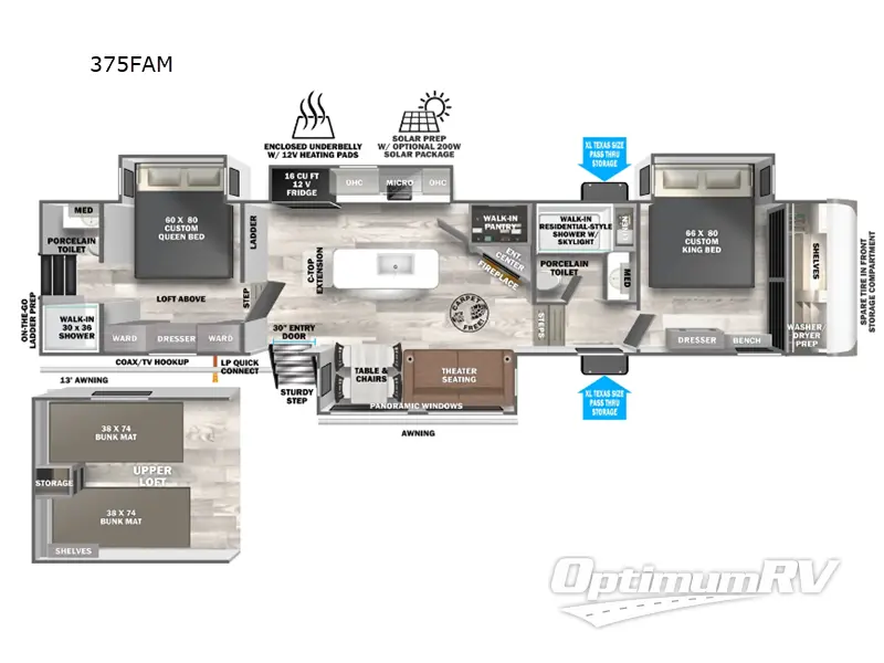 2025 Forest River Salem Hemisphere 375FAM Floorplan Photo