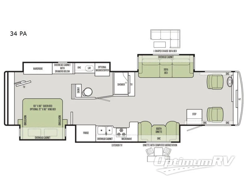 2018 Tiffin Allegro 34PA RV Floorplan Photo