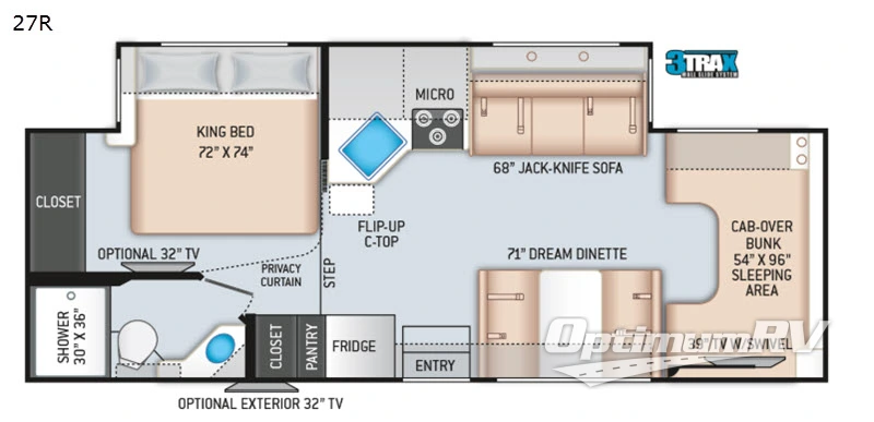 2021 Thor Chateau 27R RV Floorplan Photo