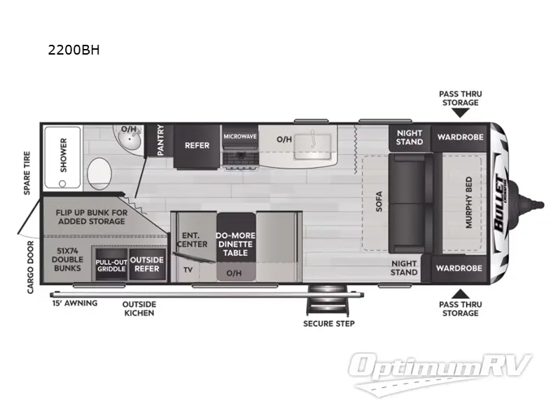 2022 Keystone Bullet 2200BH RV Floorplan Photo