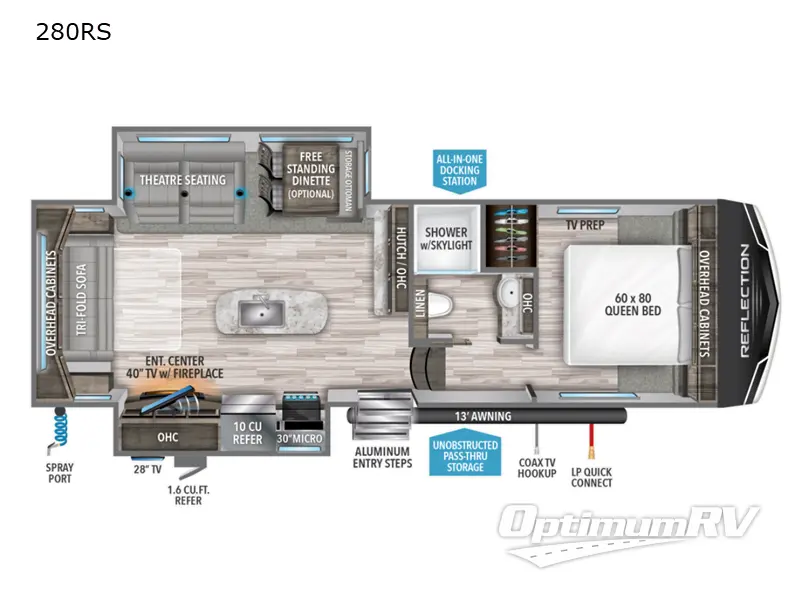 2022 Grand Design Reflection 150 Series 280RS RV Floorplan Photo