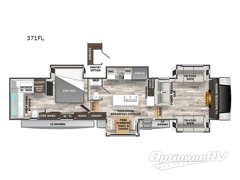 2023 Forest River Cedar Creek 371FL RV Floorplan Photo